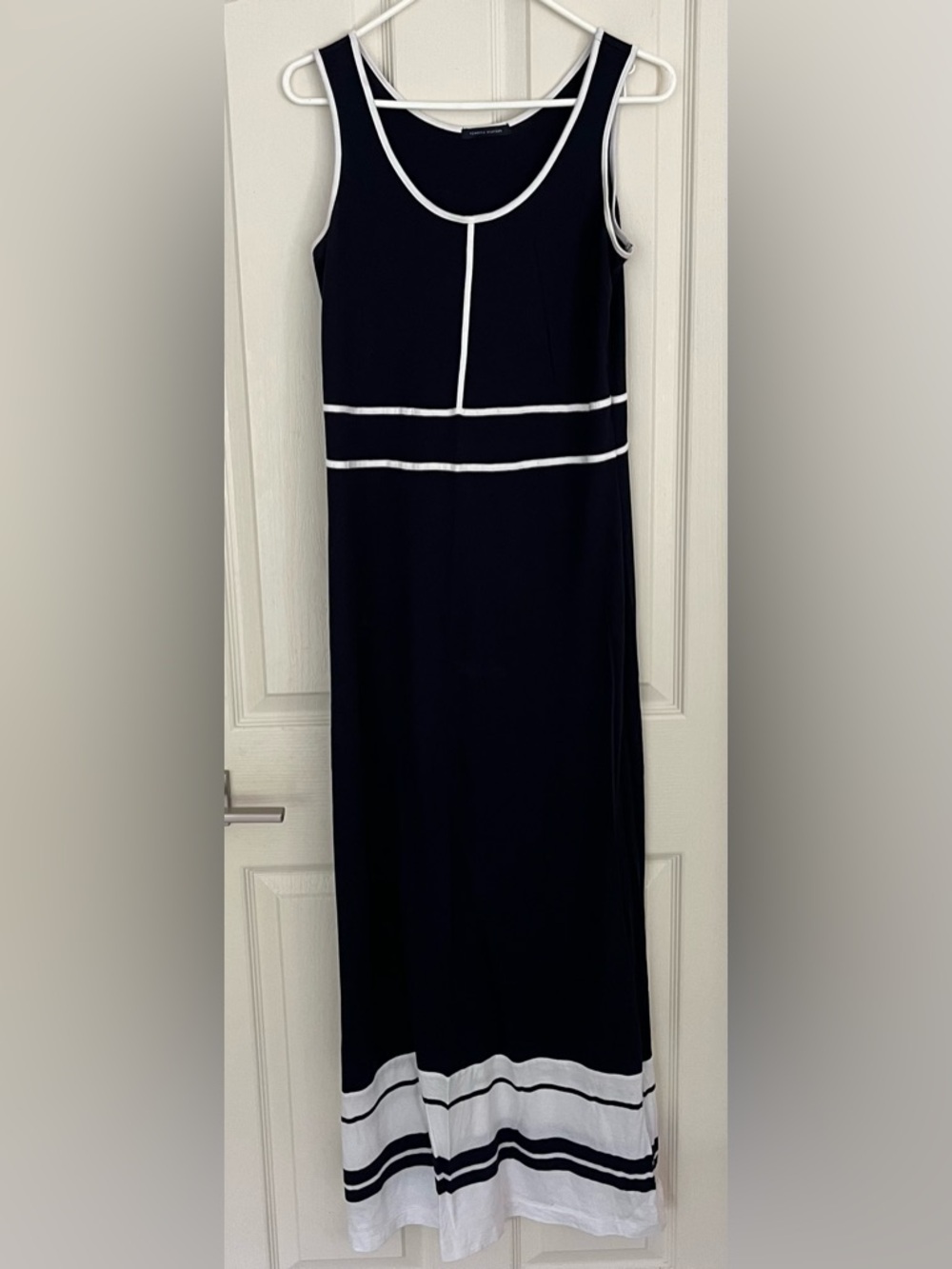 Tommy Hilfiger Navy Maxi Dress with White Trim